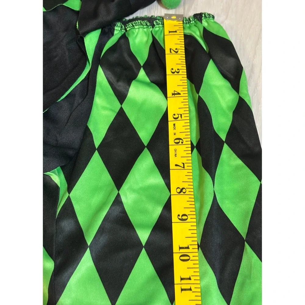 Wicked Jester Costume Boys Small (4-6) 7 Piece Set Green Black Halloween Scary